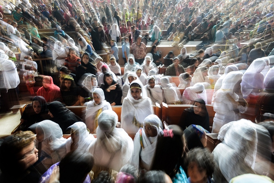 Kairó, Egyiptom - ortodox keresztények virágvasárnapon